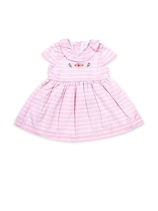 Pink And White Striped Dress image number null